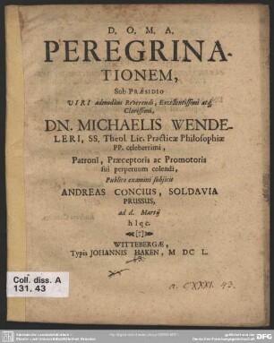 Peregrinationem