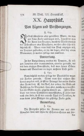 XX. Hauptstück. Von Lägern und Verschanzungen.