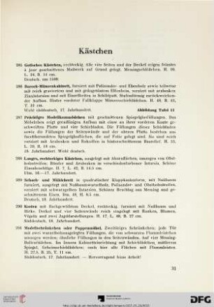 Kästchen (Nr. 285-300)