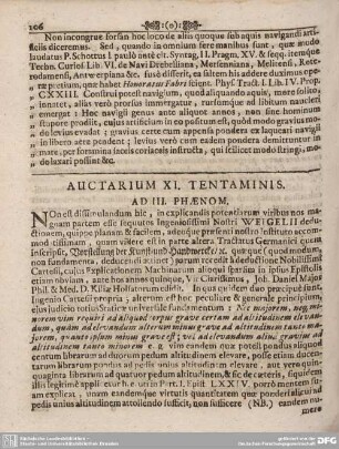 AUCTARIUM XI. TENTAMINIS.