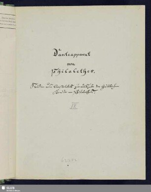 9: Studien aus Aristoteles zur Ausgabe der Göttlichen Komödie von Philalethes - Mscr.Dresd.e.91,Bd.9