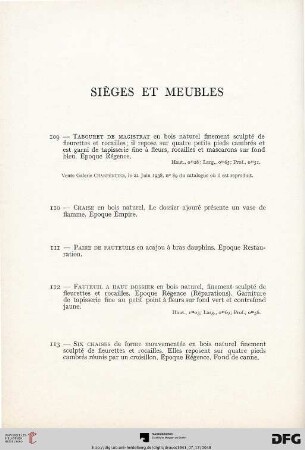 Sièges et meubles (Nr. 10-120)