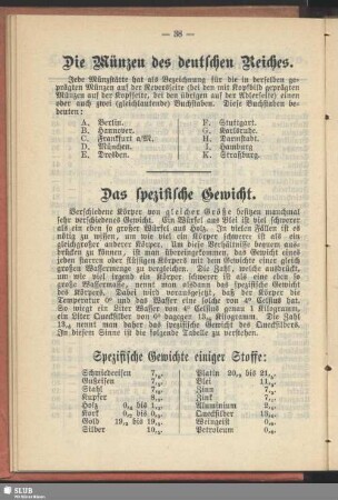 Das spezifische Gewicht