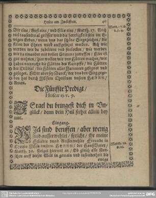 Die Fünffte Predigt, Hoseae 13. V. 9.