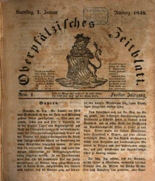 Oberpfälzisches Zeitblatt, 1848 = Jg. 5