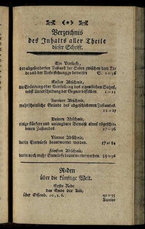 Verzeichnis des Inhalts aller Theile dieser Schrift.