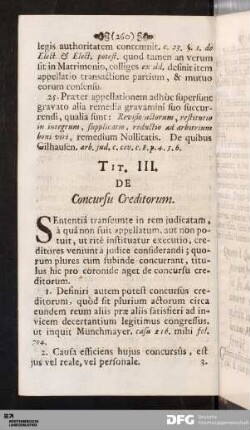 Tit. III. De Concursu Creditorum.