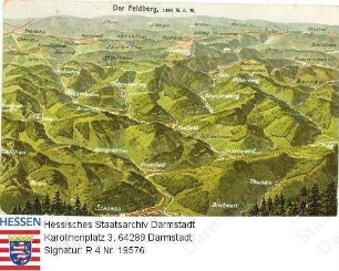 Schwarzwald, Gebiet zwischen Freiburg, Schönau und Titisee-Neustadt auf Reliefkarte (Vogelschauperspektive)