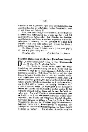Eine Verschlechterung der Berliner Vorortsbauordnung?