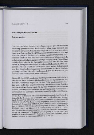 Neue biographische Studien