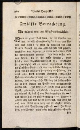 210-229, Zwölfte Betrachung. Wie gelangt man zur Glaubensfreudigkeit.