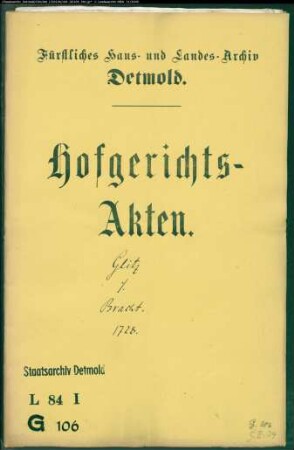 Glitz zu Döldissen gegen Kornett Bracht zu Oerlinghausen - Schuldforderung