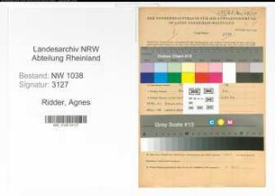 Entnazifizierung Agnes Ridder , geb. 18.01.1921 (Lehrerin)