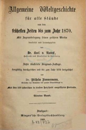 Allgemeine Weltgeschichte für alle Stände : von den frühesten Zeiten bis zum Jahr 1870. 4, Neueste Geschichte