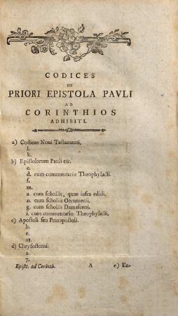 Novum Testamentum XII Tomis distinctum graece et latine, [8]. Pauli Epistolae ad Corinthios