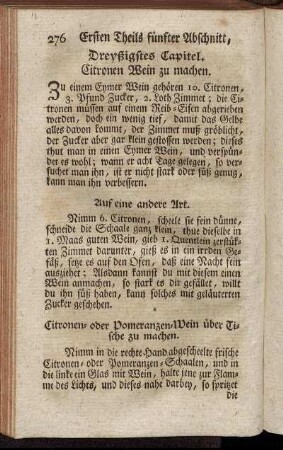 Dreyßigstes Capitel. Citronen Wein zu machen.