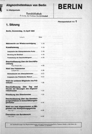 Nr. 1, 18. April 1985
