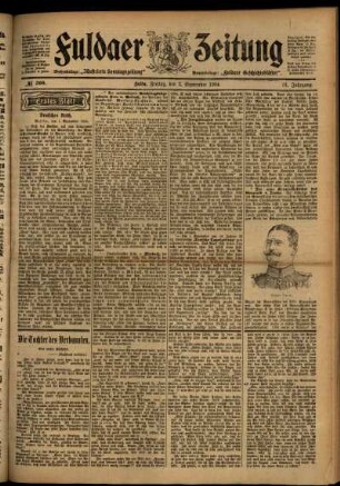Erste Ausgabe vom Freitag, den 02. September 1904.