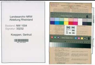 Entnazifizierung Gertrud Koeppen , geb. 10.09.1922 (Postangestellte)
