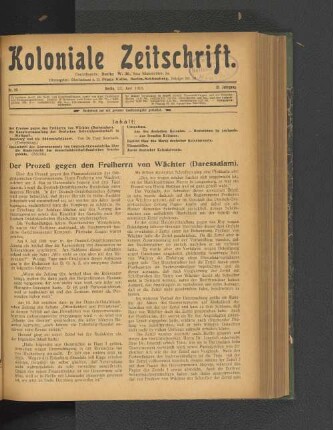 Nr. 26. Berlin, 23. Juni 1911. 12. Jahrgang.