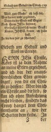 Gebeth um Gedult und Trost im Creutze