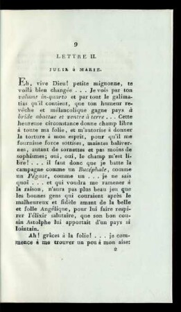 Lettre II. Julie à Marie.