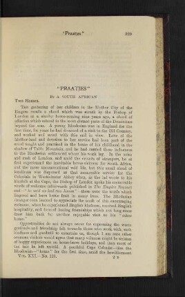 "Praatjes". By a South African.