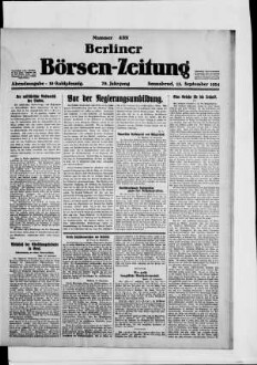 Berliner Börsen-Zeitung, Abendausgabe