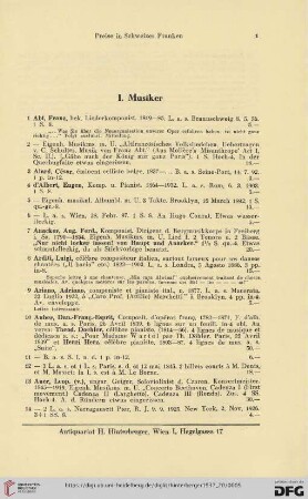 I. Musiker (Nr. 1 - 590)