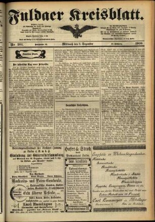 Zweite Ausgabe vom Mittwoch, den 08. Dezember 1909.