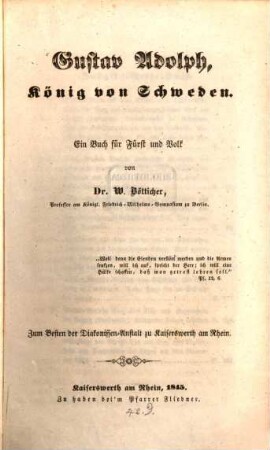 Gustav Adolph, König von Schweden : Ein Buch f. Fürst u. Volk