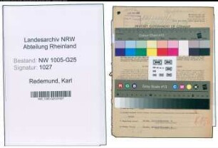 Entnazifizierung Karl Redemund , geb. 29.10.1901 (Prokurist)