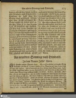 Am neundten Sonntage nach Trinitatis