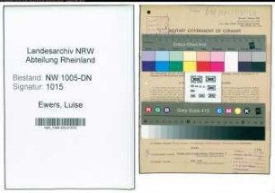 Entnazifizierung Luise Ewers , geb. 24.09.1915 (Verkaeuferin)