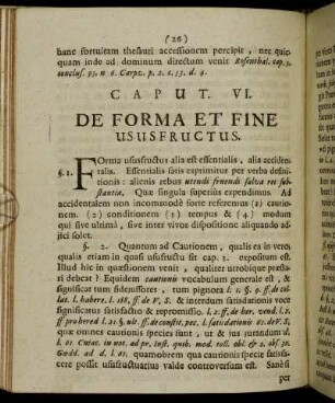 Caput. VI. De Forma Et Fine Ususfructus.