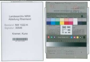 Entnazifizierung Kuno Kremer , geb. 06.02.1896 (Klempner)