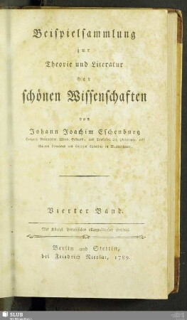 4: Beispielsammlung zur Theorie und Literatur der schönen Wissenschaften