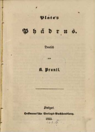 Phädrus : Deutsch von E. Prantl