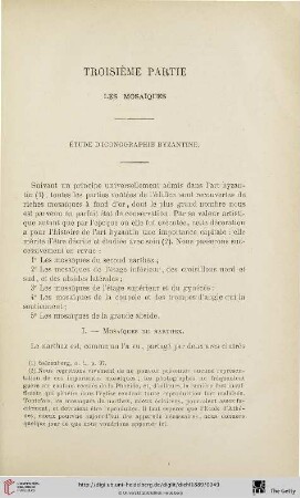 Troisième partie: Les mosaïques