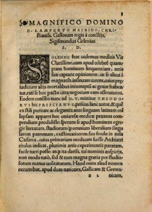 Theodori Prisciani Archiatri ad Timotheum fratrem, Phaenomenon Euporiston Liber I Logicus Liber II Gynaecea ad Saluinam Liber III