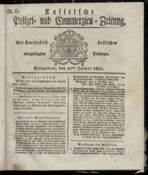 Nr. 6, Sonnabend den 20sten Januar. 1821