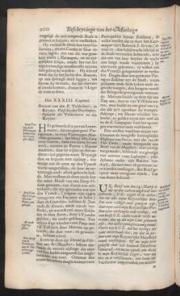 Het XXXIII. capittel. Brieven van den E. veldt-heer, en Keyzer. ...