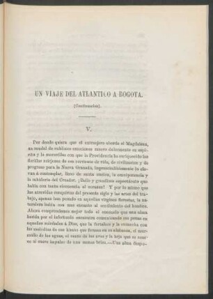 Un viaje del Atlántico á Bogotá. - (Continuación).