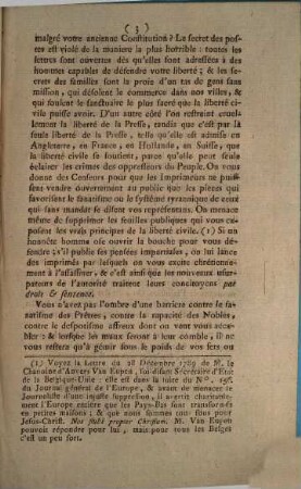 La Bride, Apologue adressé aux Belges