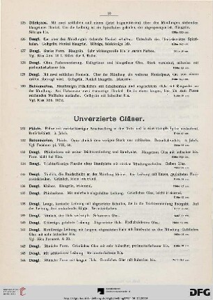 Unverzierte Gläser (Nr. 131-216)