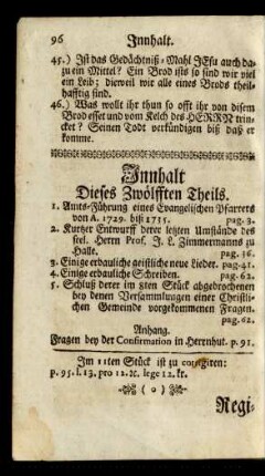 Innhalt Dieses Zwölfften Theils
