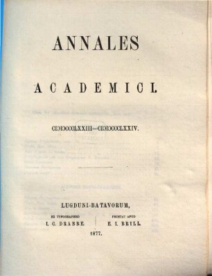 Annales academici. 1873/74 (1877)