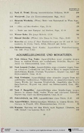 Aquarellbildnisse und Miniaturen (Nr. 119-131)