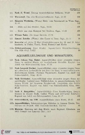 Aquarellbildnisse und Miniaturen (Nr. 119-131)