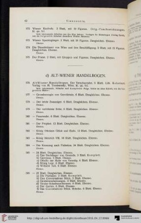 d) Alt-Wiener Mandelbogen (Nr. 576-589)